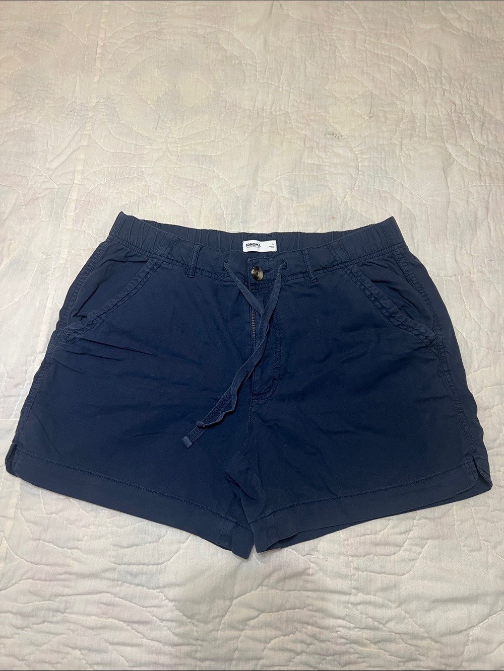 Sonoma Navy Drawstring Pull-On Women's Shorts